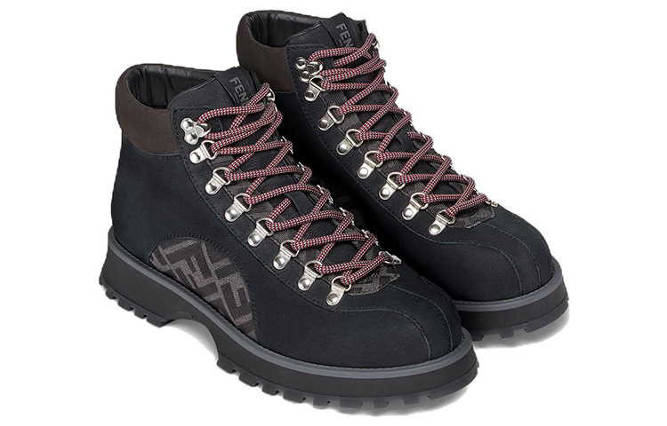 Shop Fendi leren veterlaarzen ronde neus ''Donkergrijs'' 7U1577ALIPF1JF9