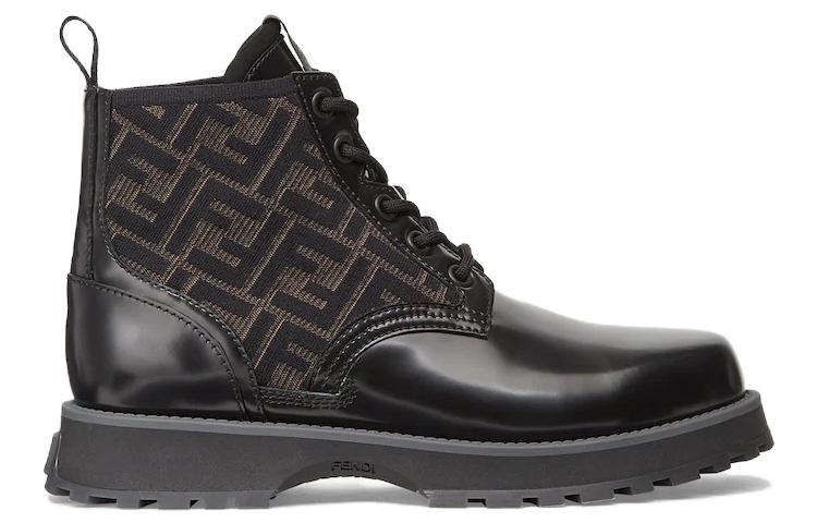 Order Fendi Leder-Schnürstiefel Kurz ''Schwarz Mode'' 7U1574ALIQF0HEB