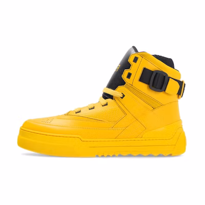 Fendi Leather Lace-Up Sneaker 'Yellow Fashion'