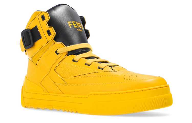 Fendi Leather Lace-Up Sneaker 'Yellow Fashion' 圖 2