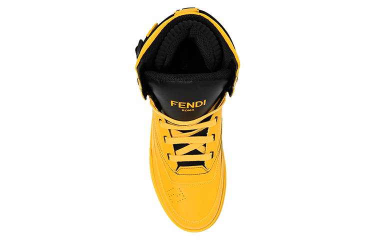 Fendi Leather Lace-Up Sneaker 'Yellow Fashion' 圖 3