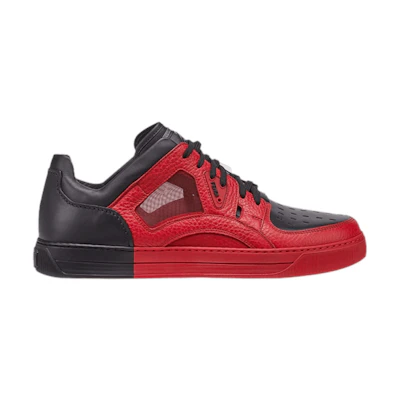 Fendi Leather Logo Perforated Sneaker 'Red Black'