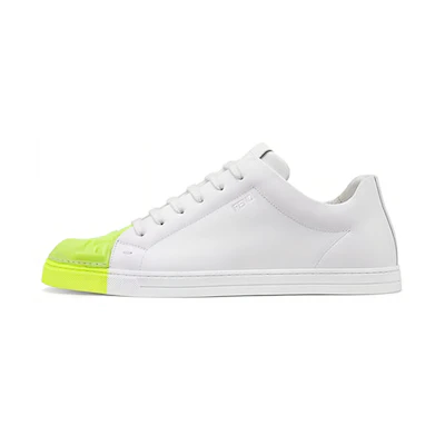 Fendi Leather Low-Top Lace-Up Sneaker 'White Green'