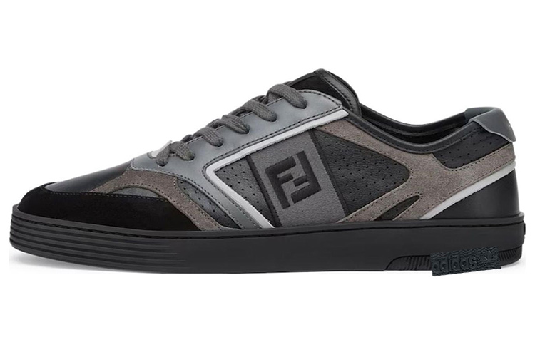 Fendi Leather Low-Top Lace-Up Sneakers 'Black'