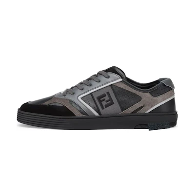 Fendi Leather Low-Top Lace-Up Sneakers 'Black'