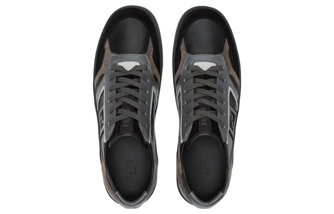 Fendi Leather Low-Top Lace-Up Sneakers 'Black' 圖 3