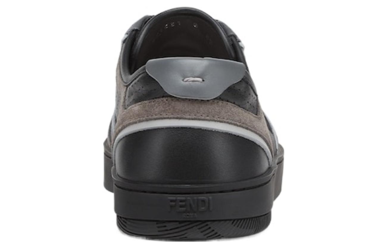 Fendi Leather Low-Top Lace-Up Sneakers 'Black' 圖 4
