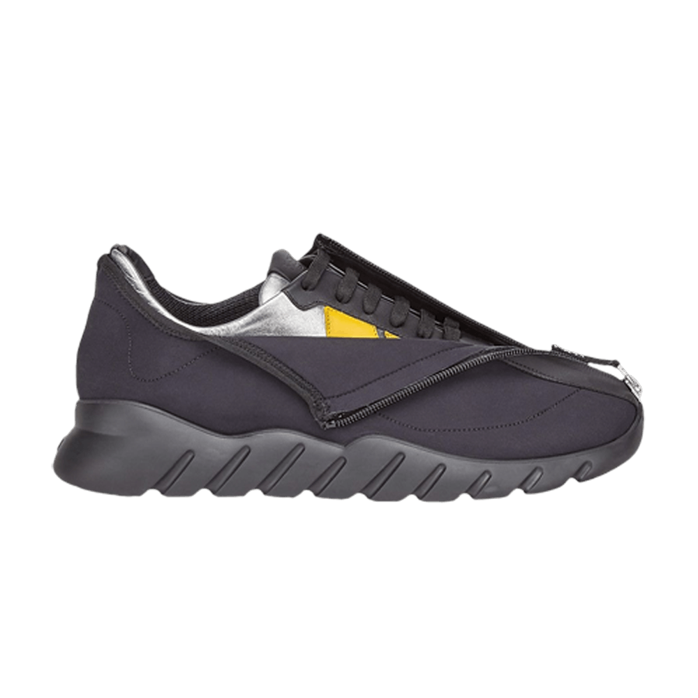 Fendi Leather Low Lace-Up 'Lycra - Black Silver' 7E1366-AC7B-F0QW0