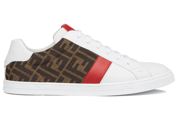 Order フェンディ レザー ローカット 白赤 (Fendi Rezaa Rōkatto Shiroaka) 7E1408AF5TF1DW3