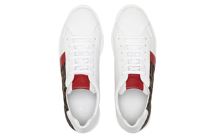 Shop フェンディ レザー ローカット 白赤 (Fendi Rezaa Rōkatto Shiroaka) 7E1408AF5TF1DW3