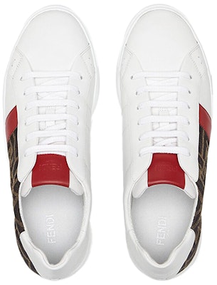 フェンディ レザー ローカット 白赤 (Fendi Rezaa Rōkatto Shiroaka) 7E1408AF5TF1DW3 Shop フェンディ レザー ローカット 白赤 (Fendi Rezaa Rōkatto Shiroaka) 7E1408AF5TF1DW3