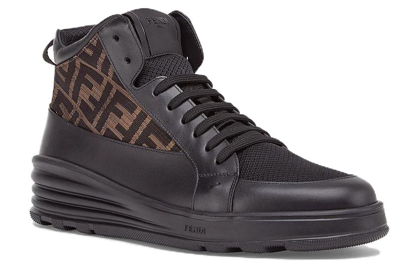 Lookbook Fendi Leren Mid-Top Sneaker ''Zwart'' 7E1315A9SAF18SA