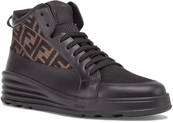 Fendi Leather Mid-Top Sneaker 'Black' 7E1315A9SAF18SA Lookbook Fendi Leather Mid-Top Sneaker 'Black' 7E1315A9SAF18SA