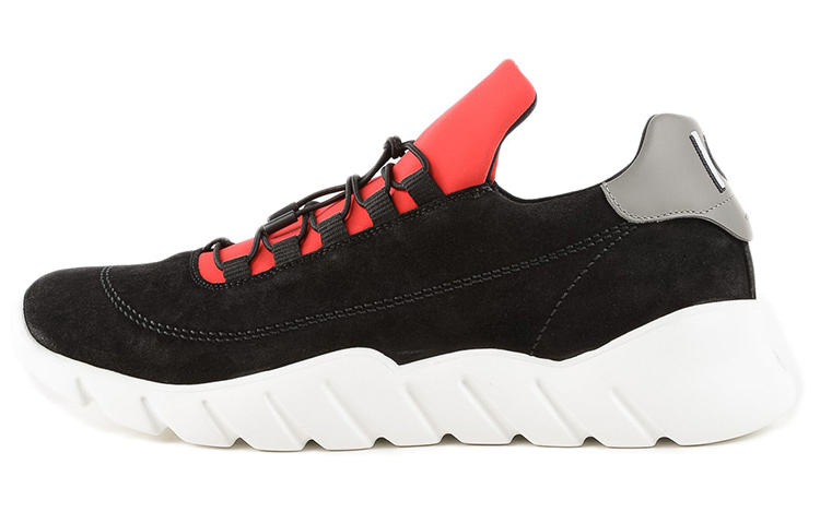 Fendi Leather Oversized Tongue Low 'Black Red'