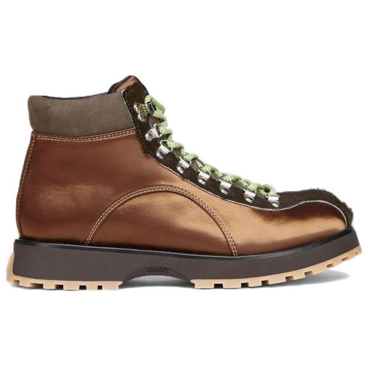 Order Bottes Courtes Lacées en Cuir Rond Fendi ''Mode Marron'' 7U1575ALIOF1JF5