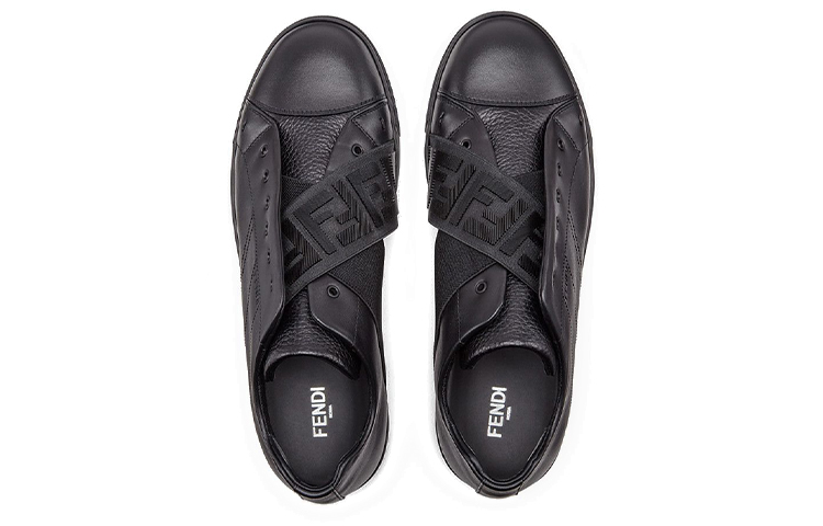 Shop 펜디 블랙 가죽 슬립온 7E1198-ABO9-F1AUD