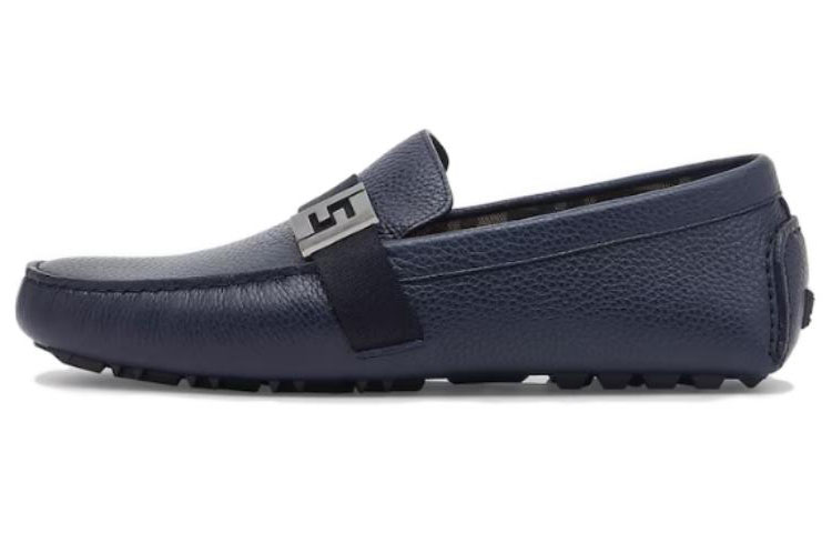 Fendi Leather Slip-On Loafers 'Blue'