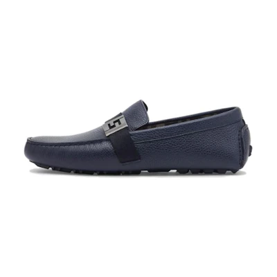 Fendi Leather Slip-On Loafers 'Blue'