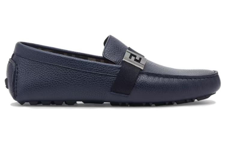 Fendi Leather Slip-On Loafers 'Blue' 圖 2