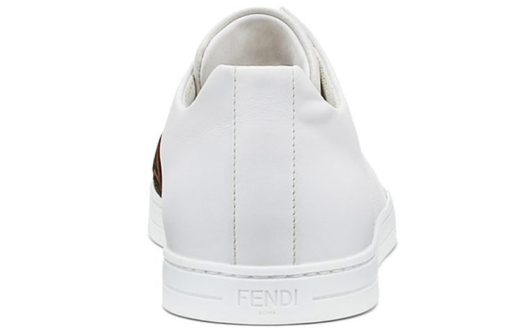 Shop Fendi Zapatillas de Cuero Blancas y Marrones 7E1198A5JPF150F