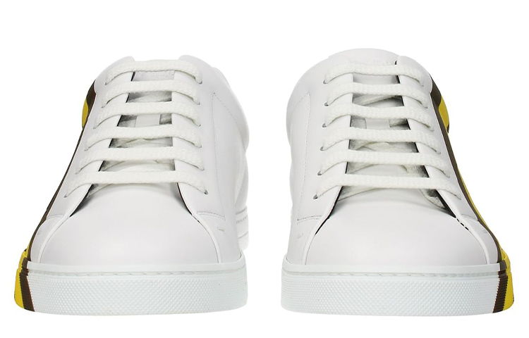 Fendi Leather Sneaker 'Fendi Logo - White Yellow' 圖 3