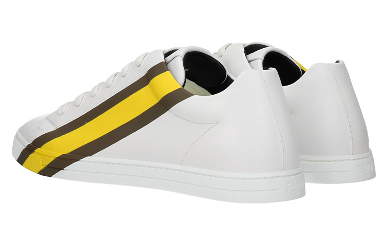 Fendi Leather Sneaker 'Fendi Logo - White Yellow' 圖 4