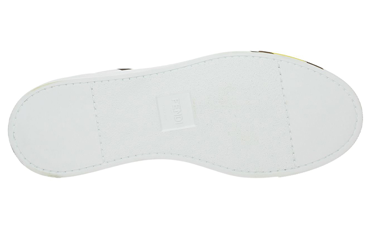 Fendi Leather Sneaker 'Fendi Logo - White Yellow' 圖 5