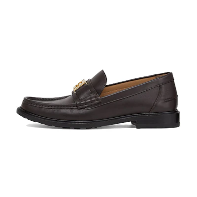 Fendi Leather Square-Toe Sneakers 'FF Pattern Brown'