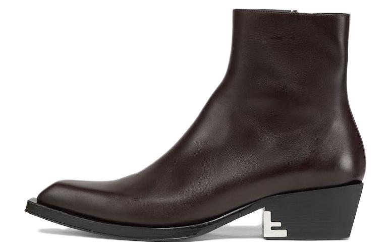 Fendi Leather Zippered Ankle Boot 'Dark Brown' 7U1615NA7F0QD5