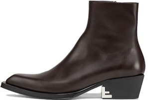 Fendi Leather Zippered Ankle Boot 'Dark Brown' 7U1615NA7F0QD5 Fendi Leather Zippered Ankle Boot 'Dark Brown' 7U1615NA7F0QD5