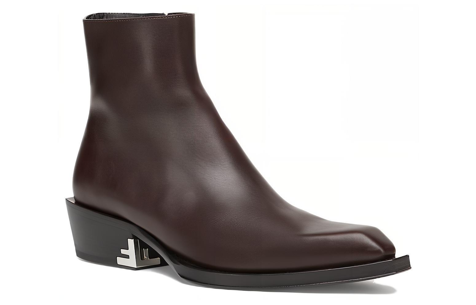 Lookbook Bottes Fendi en Cuir à Fermeture Éclair ''Marron Foncé'' 7U1615NA7F0QD5