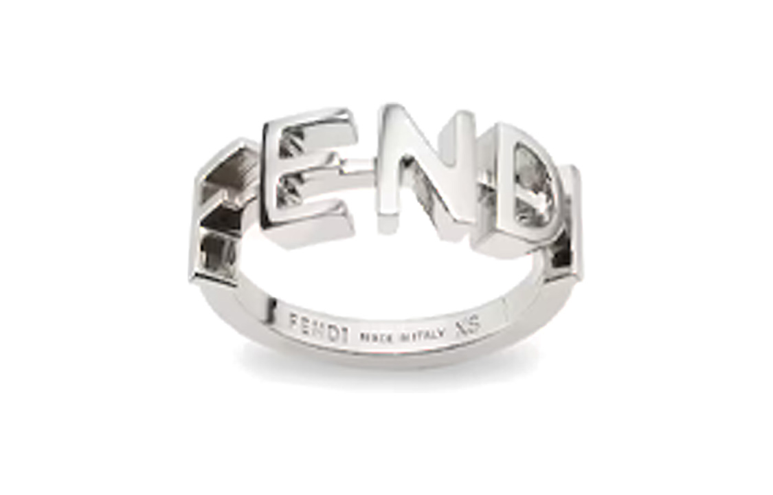 Order FENDI 男士字母Logo銀色戒指 7AJ747B08F0TH0
