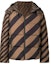Buy FENDI 深棕色字母條紋印花連帽羽絨外套 FAA582A79OF13IZ