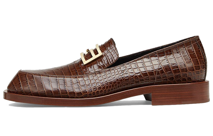 Fendi Loafer Flat 'Leather Logo Brown'