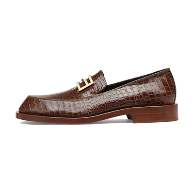 Fendi Loafer Flat 'Leather Logo Brown'