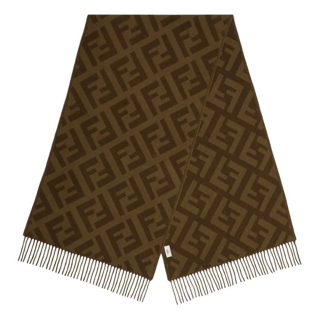 FENDI Logo Cashmere Wool Scarf Green Unisex Couple Design. FXT260A8RSF1Q36 圖 2