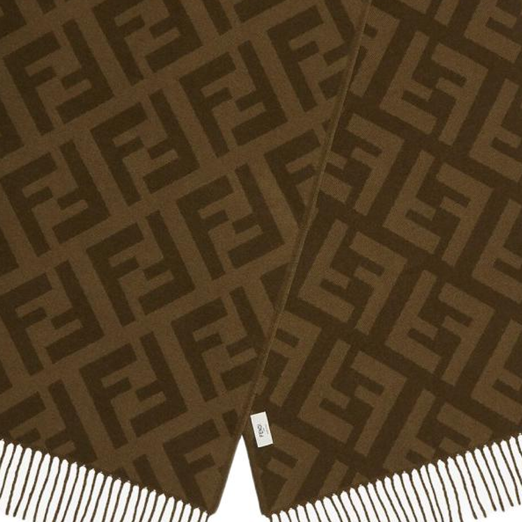 FENDI Logo Cashmere Wool Scarf Green Unisex Couple Design. FXT260A8RSF1Q36 圖 4