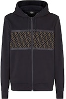 FENDI Logo Cotton Hooded Jacket Black FAF533AD3DF0GME FENDI Logo Cotton Hooded Jacket Black FAF533AD3DF0GME
