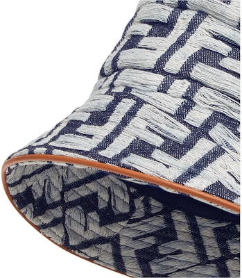 FENDI Logo Cotton Leather Blue Bucket Hat Unisex Couple Match. FXQ958ARGGF0QA2 Shop FENDI Logo Cotton Leather Blue Bucket Hat Unisex Couple Match. FXQ958ARGGF0QA2