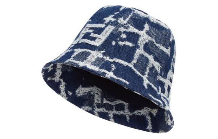 Order Topi Baldi Lelaki FENDI Logo Kapas Linen Biru. FXQ431ARGFF0RBB
