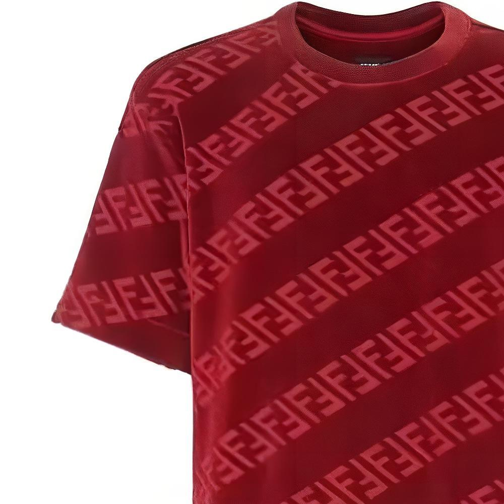 Details for FENDI 紅色Logo壓紋印花短袖男T恤。 FY0936AKD0F0QC9