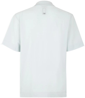 FENDI Logo Embroidered Short Sleeve Polo Shirt Light Blue Fashionable Top FY1131A9RPF10WT Lookbook FENDI Logo Embroidered Short Sleeve Polo Shirt Light Blue Fashionable Top FY1131A9RPF10WT