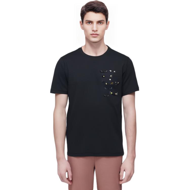FENDI Logo Graphic Crewneck Short Sleeve Regular T-Shirt Black. FY0894ACNGF0QA1 圖 5