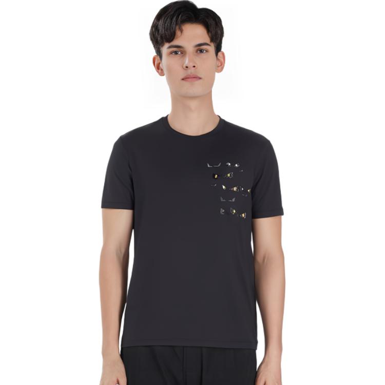 FENDI Logo Graphic Crewneck Short Sleeve Regular T-Shirt Black. FY0894ACNGF0QA1 圖 7