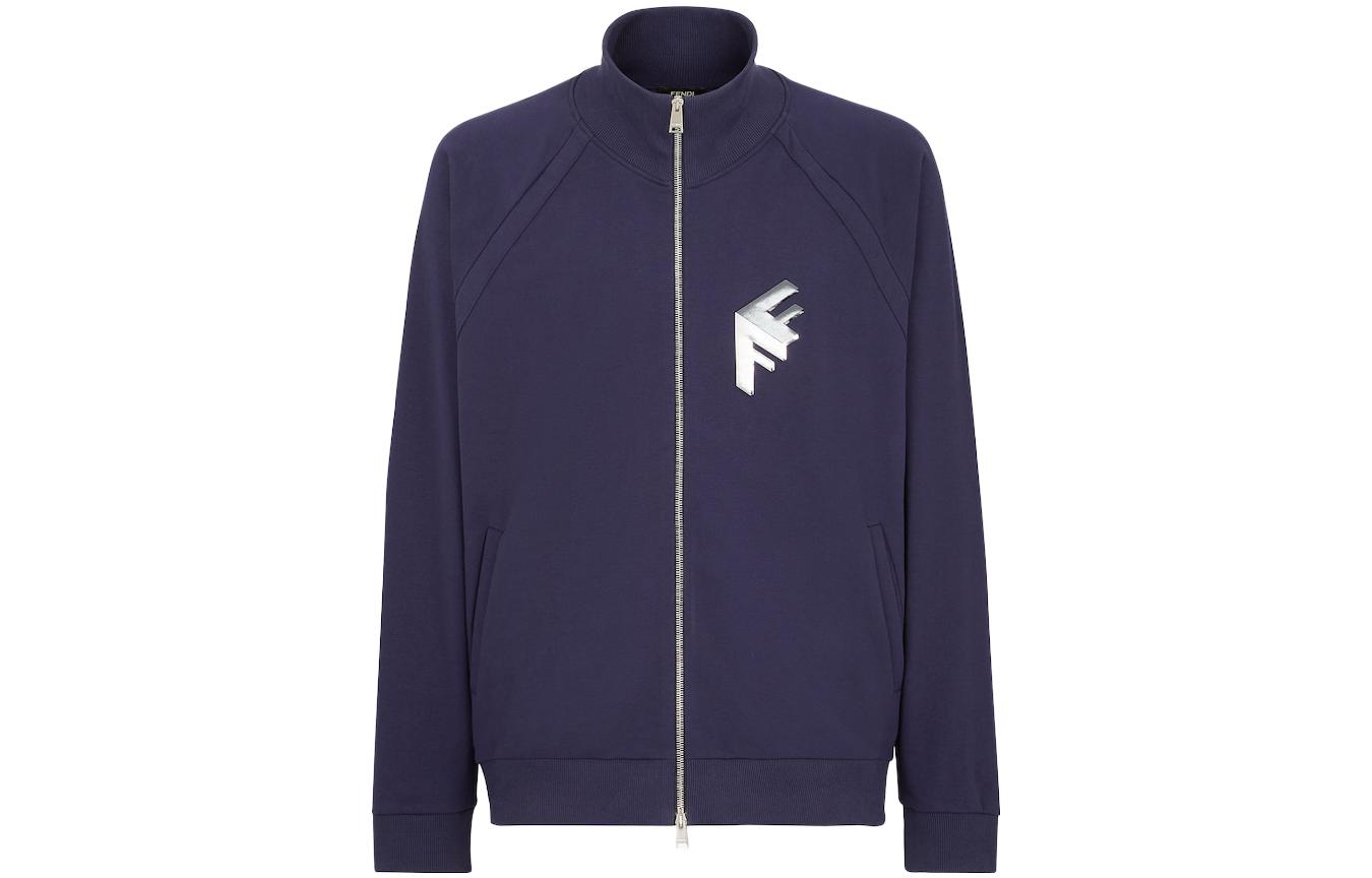 Fendi Logo High-Collar Jacket Deep Blue FY1272APN1F1AJR