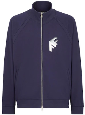Fendi Logo Jaket Kerah Tinggi Biru Tua FY1272APN1F1AJR Buy Fendi Logo Jaket Kerah Tinggi Biru Tua FY1272APN1F1AJR