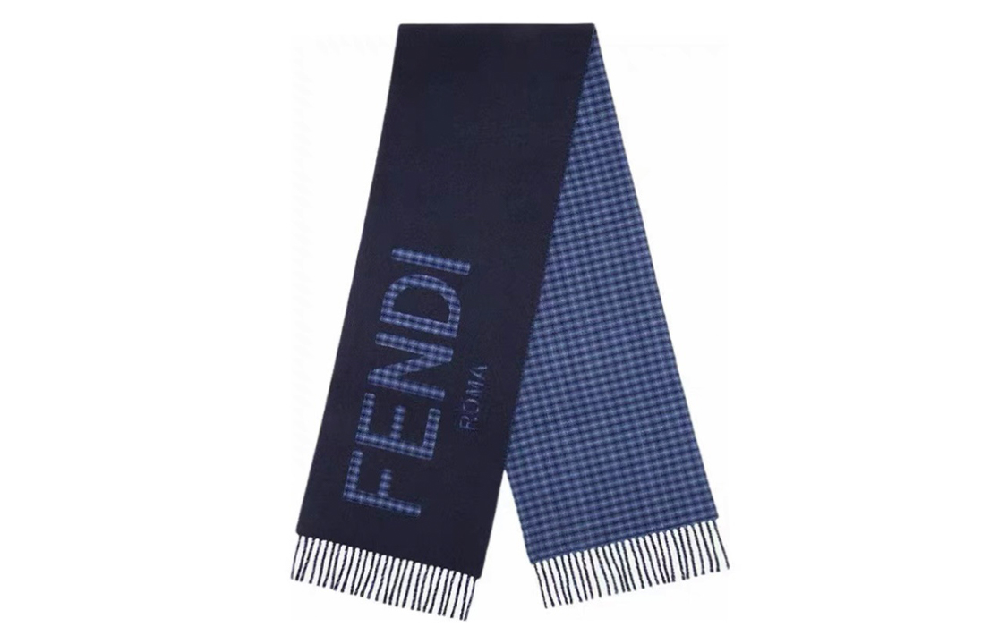 Order FENDI 蓝色logo字母印花流苏围巾 男女情侣款. FXT344AHR1TU