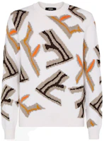 Order FENDI Logo 字母加大款羊毛套頭毛衣 中性款 白色 FZX013AI37F0U69