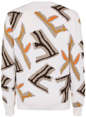 FENDI Logo Oversized Letter Wool Pullover Sweater Unisex White. FZX013AI37F0U69 Lookbook FENDI Logo Oversized Letter Wool Pullover Sweater Unisex White. FZX013AI37F0U69