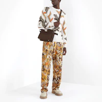 Shop FENDI Logo 字母加大款羊毛套頭毛衣 中性款 白色 FZX013AI37F0U69